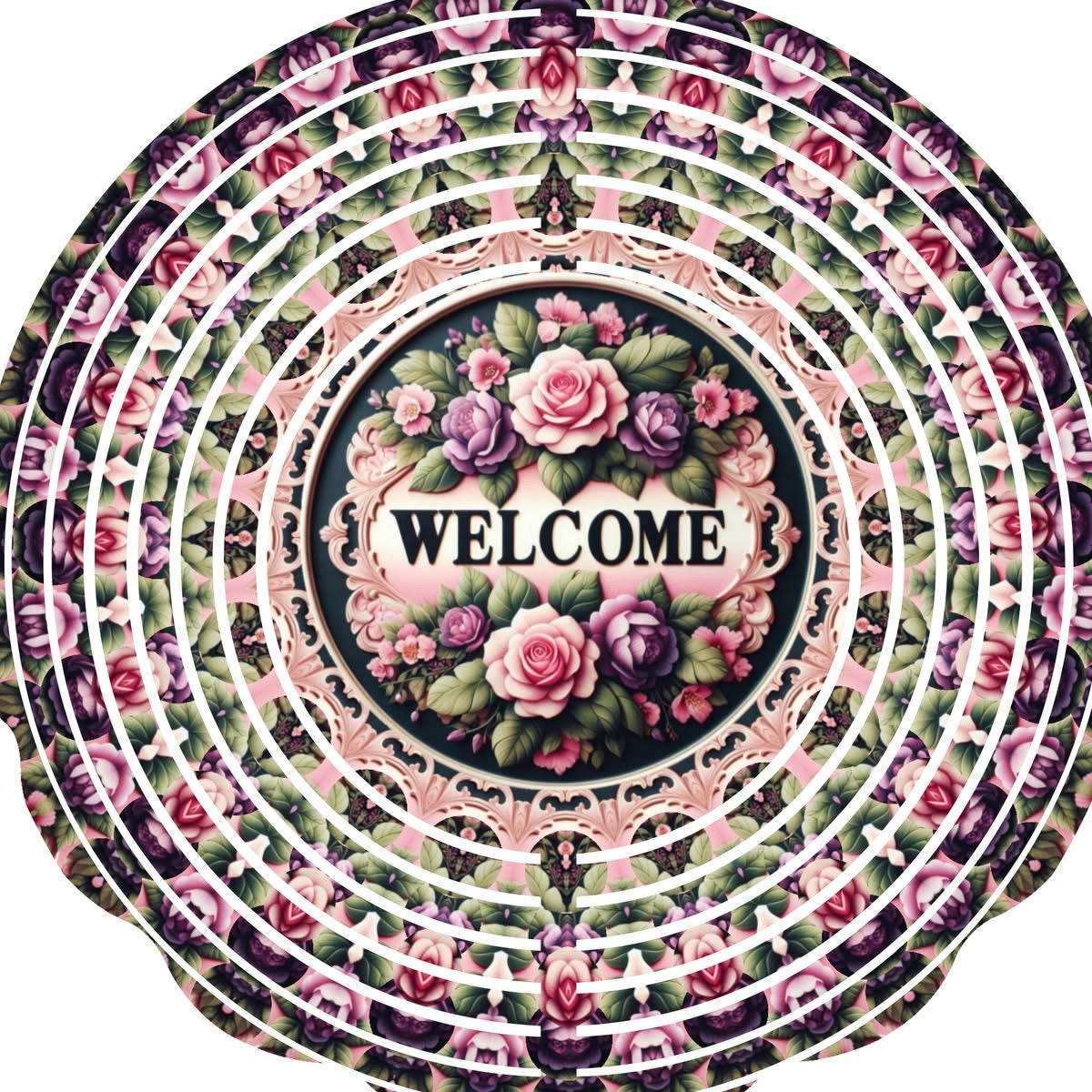 WIND SPINNER - FLOWER WELCOME SIGN