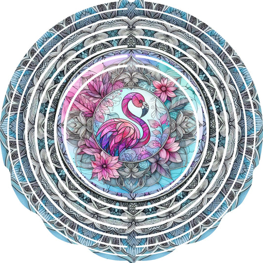 Wind Spinners with Jewel Strand Bird Flamingo Stained Glass