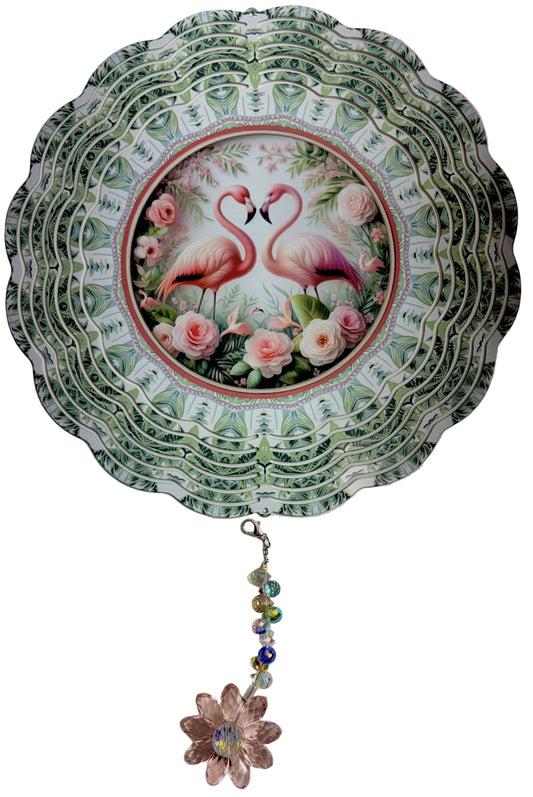 WIND SPINNER - BIRD FLAMINGO HEART