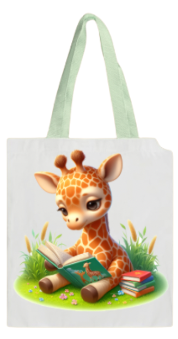 BOOK BAG - ANIMAL GIRAFFE READING