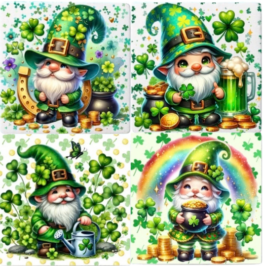 COASTERS 4/pk - ST PATRICK'S GNOME IRISH