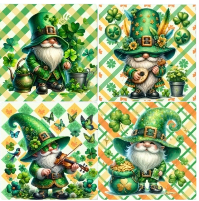 COASTERS 4/pk - ST PATRICK'S GNOME