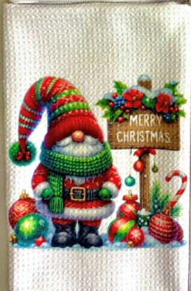 TOWELS - CHRISTMAS GNOME MERRY CHRISTMAS