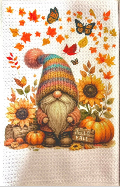 TOWELS - FALL GNOME HELLO FALL SMALL SIGN