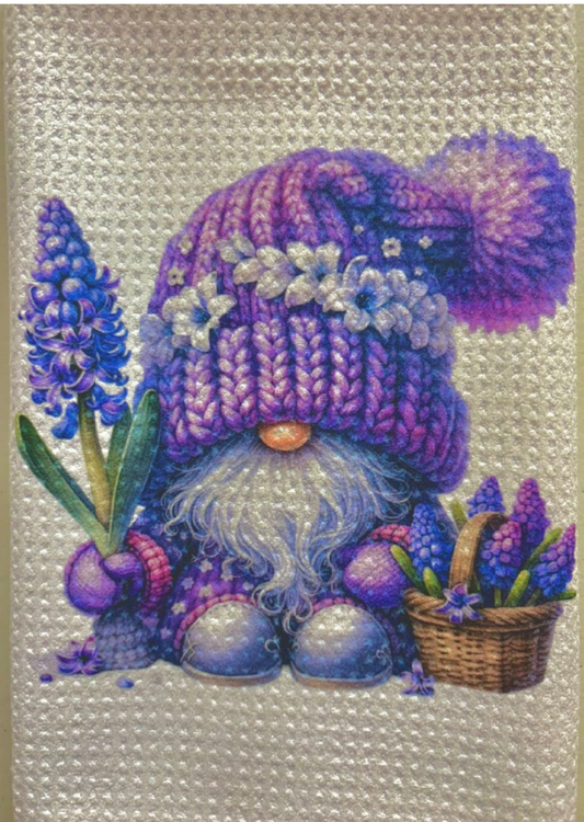 TOWELS - GNOME FLOWERS PURPLE