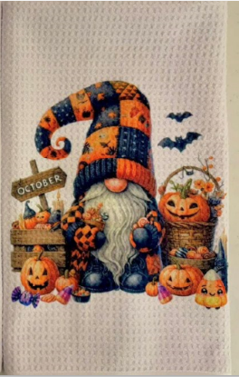 TOWELS - HALLOWEEN GNOME OCTOBER