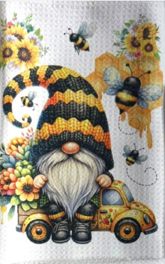 TOWELS - GNOME BEES/HONEY FLOWER TRUCK