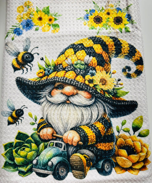 TOWELS - GNOME BEES/HONEY RIDING TRUCK