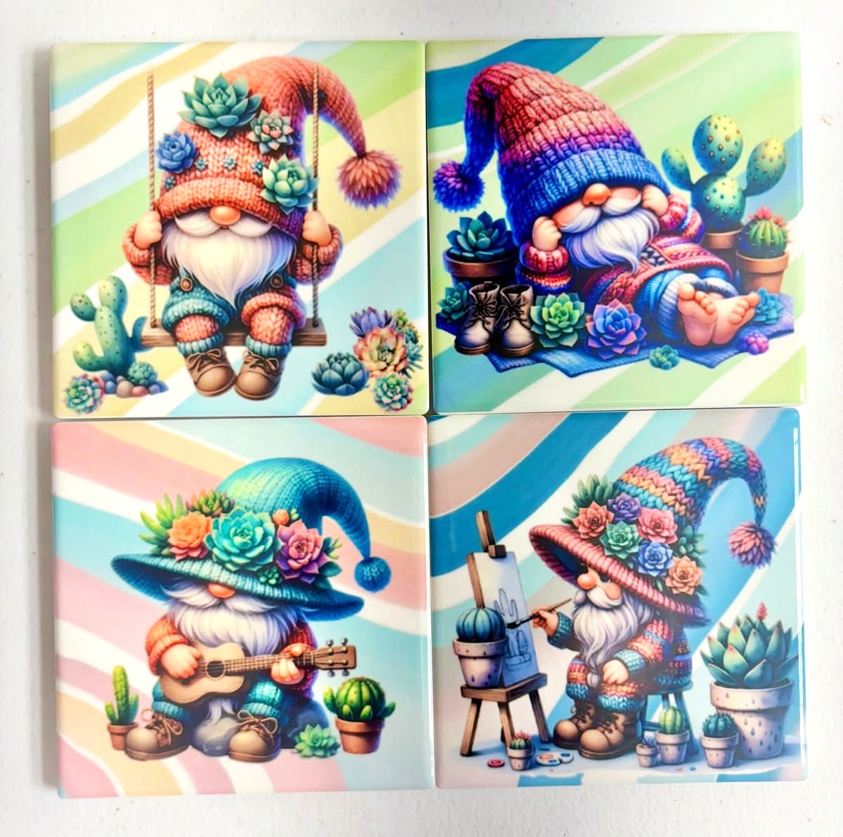 Coasters 4/pk - Gnomes
