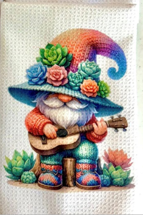 TOWELS - GNOME SUCCULENTS PLAYING GUITAR