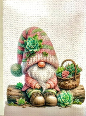 Towels -  Gnome Flowers/Succulents