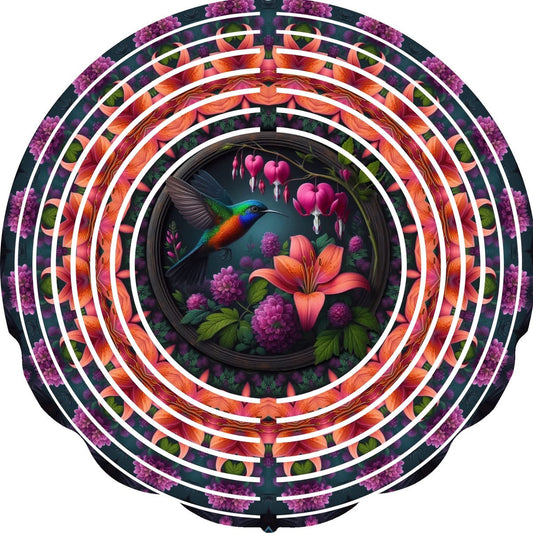 Wind Spinners with Jewel Strand Bird Hummingbird Night Light