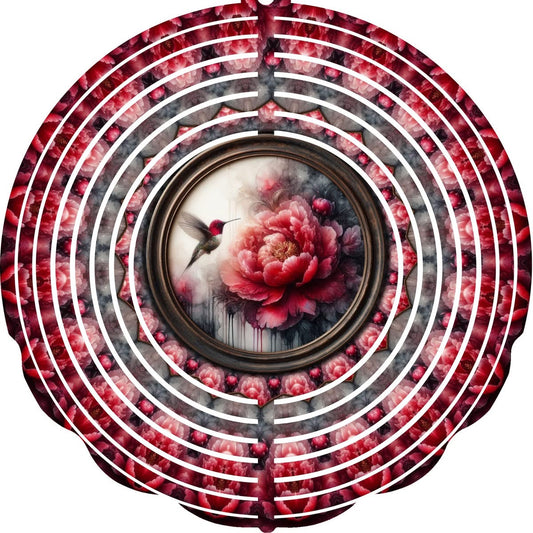 Wind Spinners with Jewel Strand Bird Hummingbird Pink Ink