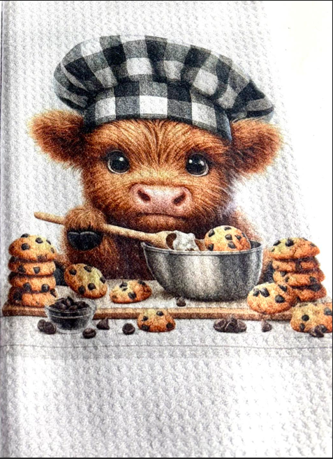 Towels -  Highland Cow Chef Hat/Bows