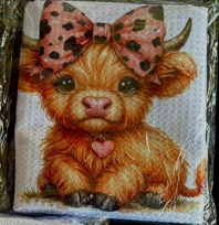 Towels -  Highland Cow Chef Hat/Bows