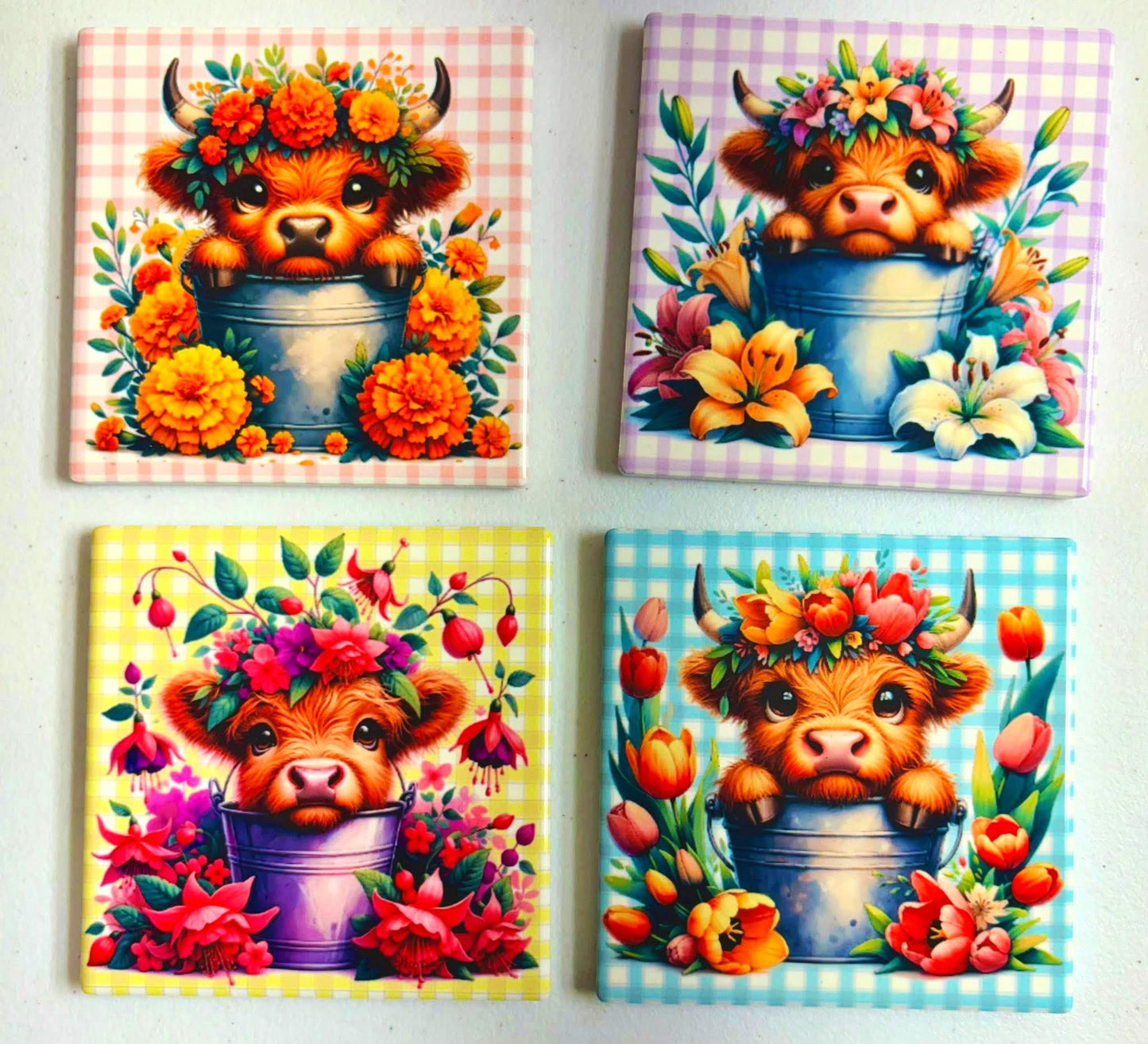 Coasters 4/pk - Highland Cow