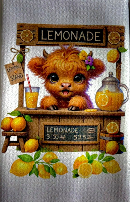 Towels -  Highland Cow Fruit (Lemon/Watermelon)