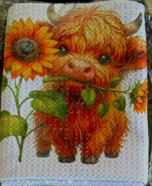 Towels -  Highland Cow Sunflowers/Flowers