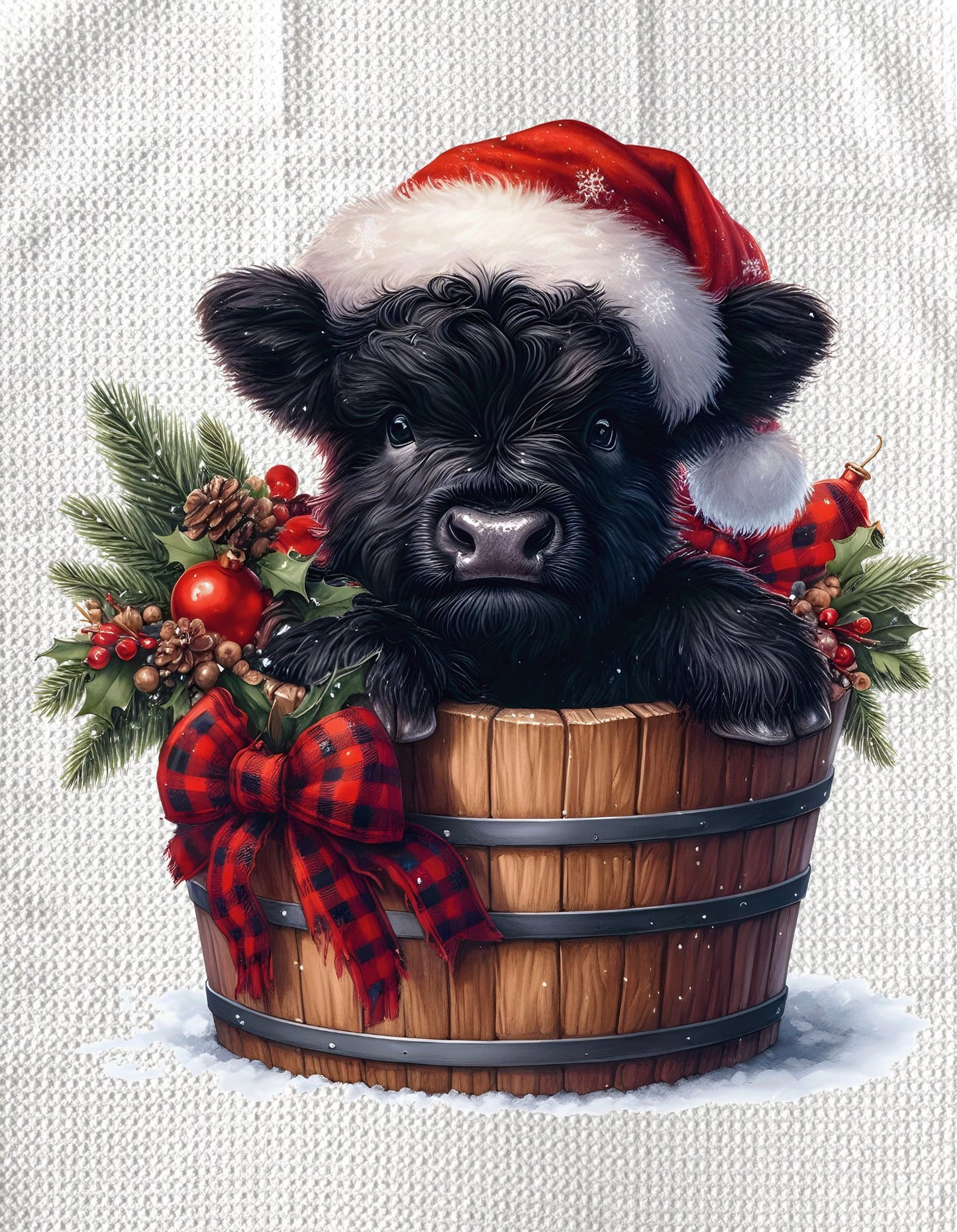 Towels - HIGHLAND COW CHRISTMAS SANTA