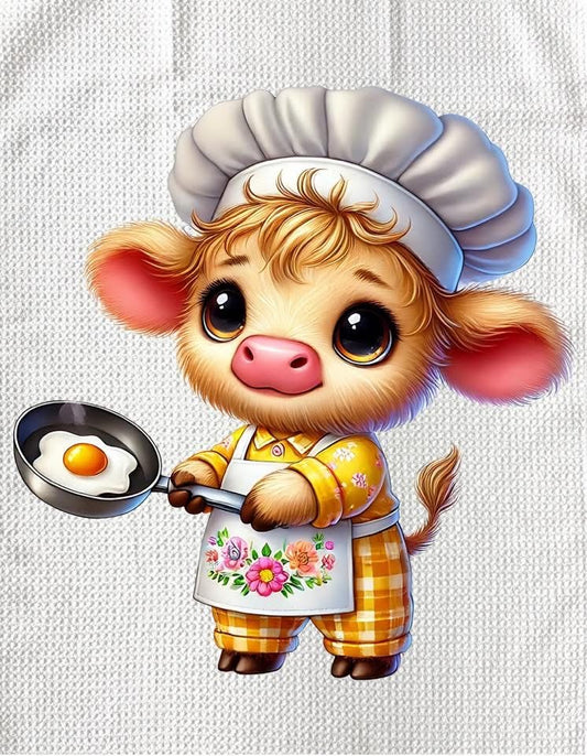 TOWELS - HIGHLAND COW CHEF EGG PAN