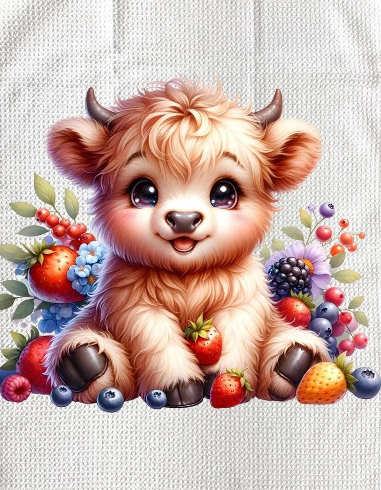 Towels - HIGHLAND COW FRUITS