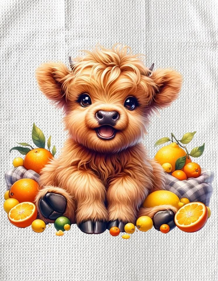 Towels - HIGHLAND COW FRUITS