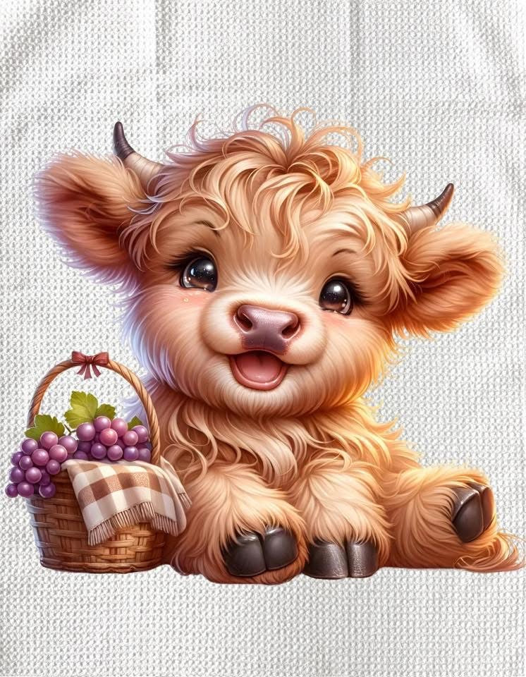 Towels - HIGHLAND COW FRUITS