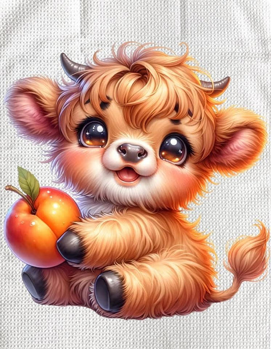 TOWELS - HIGHLAND COW FRUITS APPLE