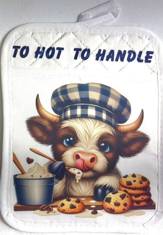 POT HOLDER - HIGHLAND COW TO HOT TO HANDLE