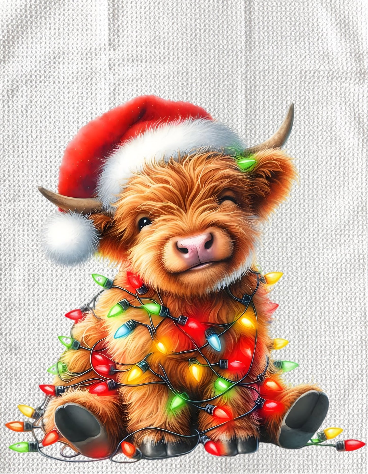Towels - HIGHLAND COW CHRISTMAS SANTA