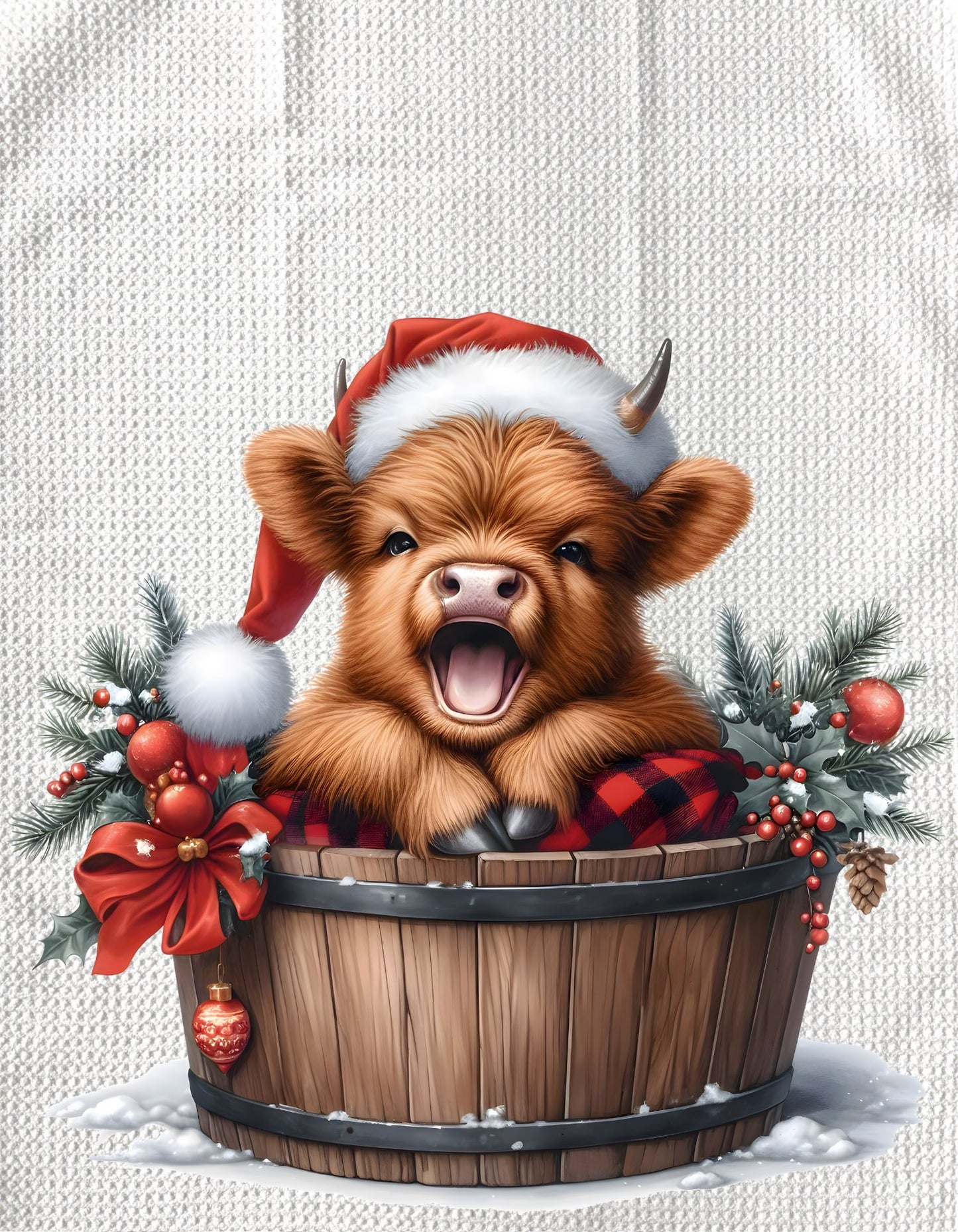 Towels - HIGHLAND COW CHRISTMAS SANTA