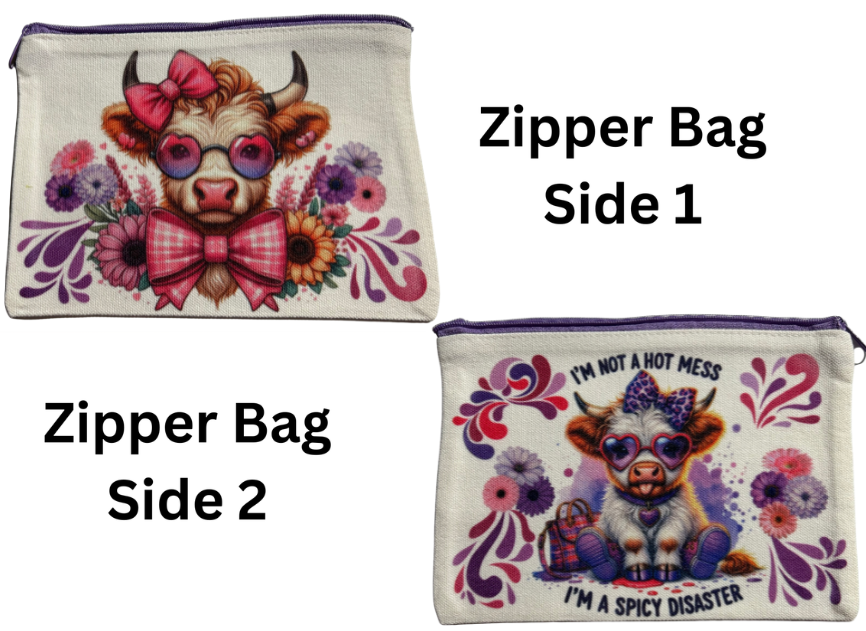 ZIPPER BAG - HIGHLAND COW SUNGLASSES