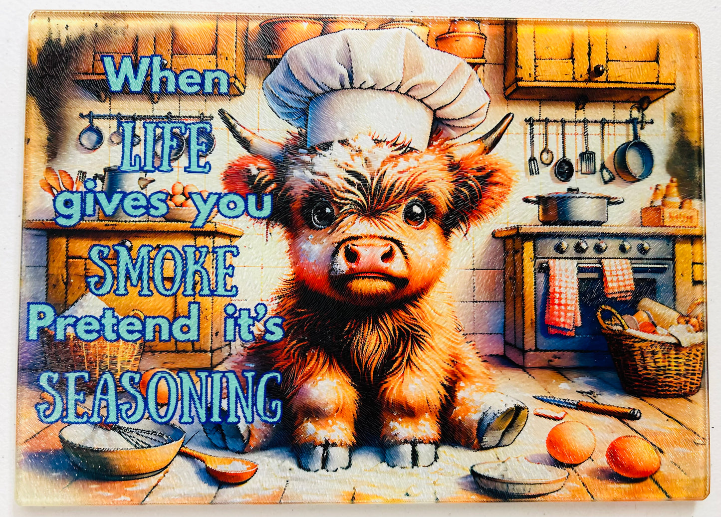 Glass Cutting Board - Highland Cows