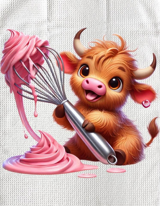 TOWELS - HIGHLAND COW SWEETS ICING WHISK