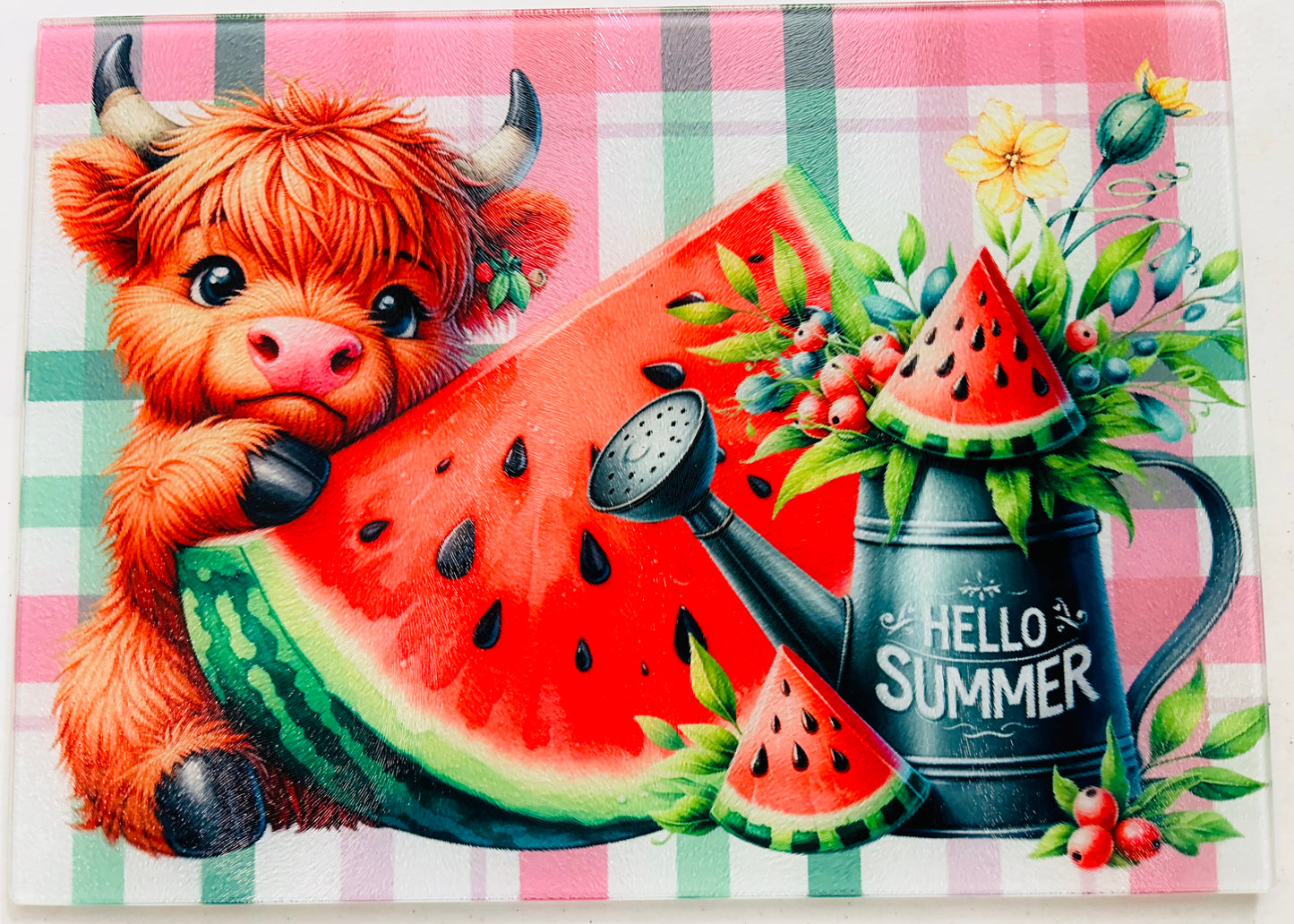 Glass Cutting Board - Highland Cows