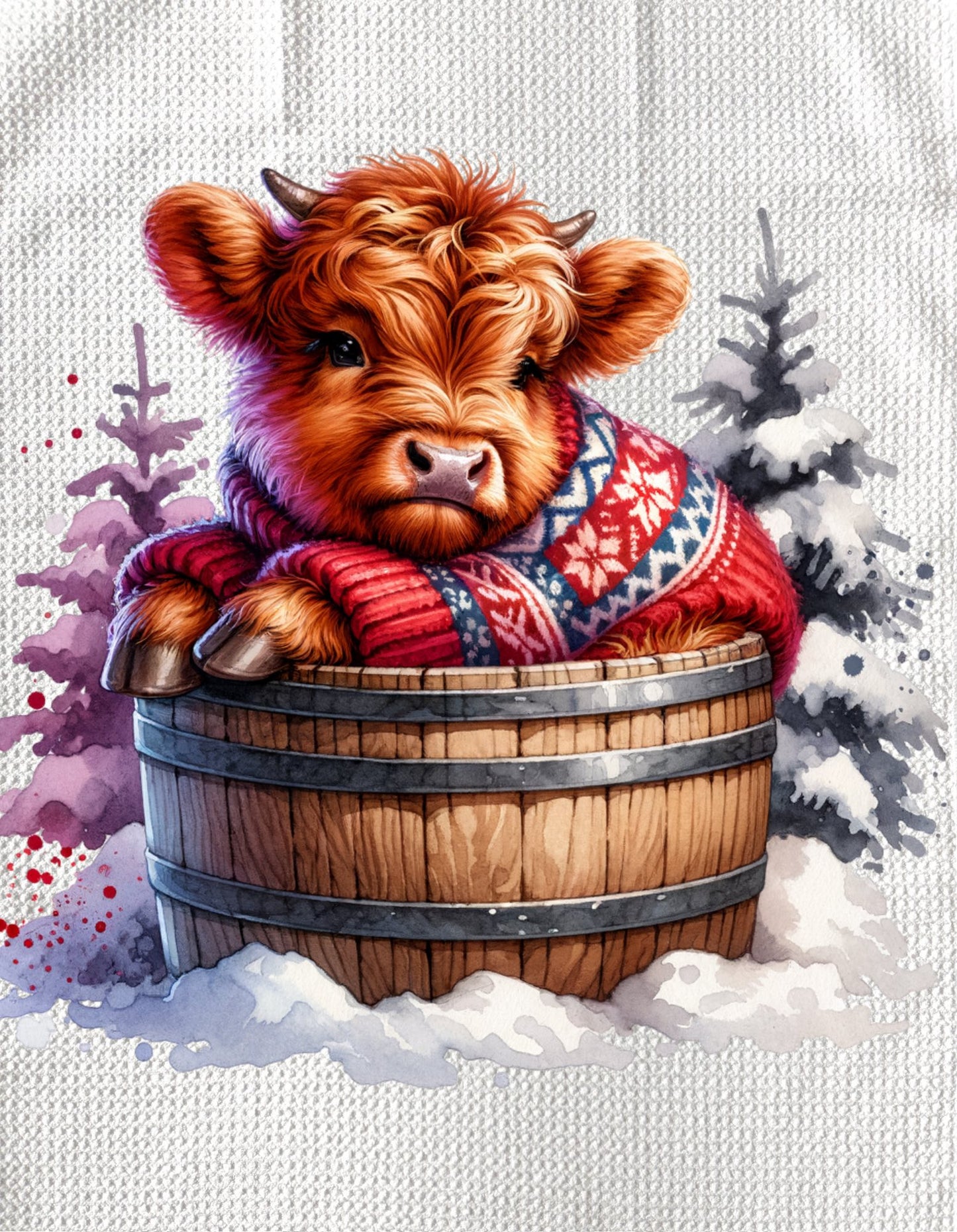 Towels - HIGHLAND COW CHRISTMAS