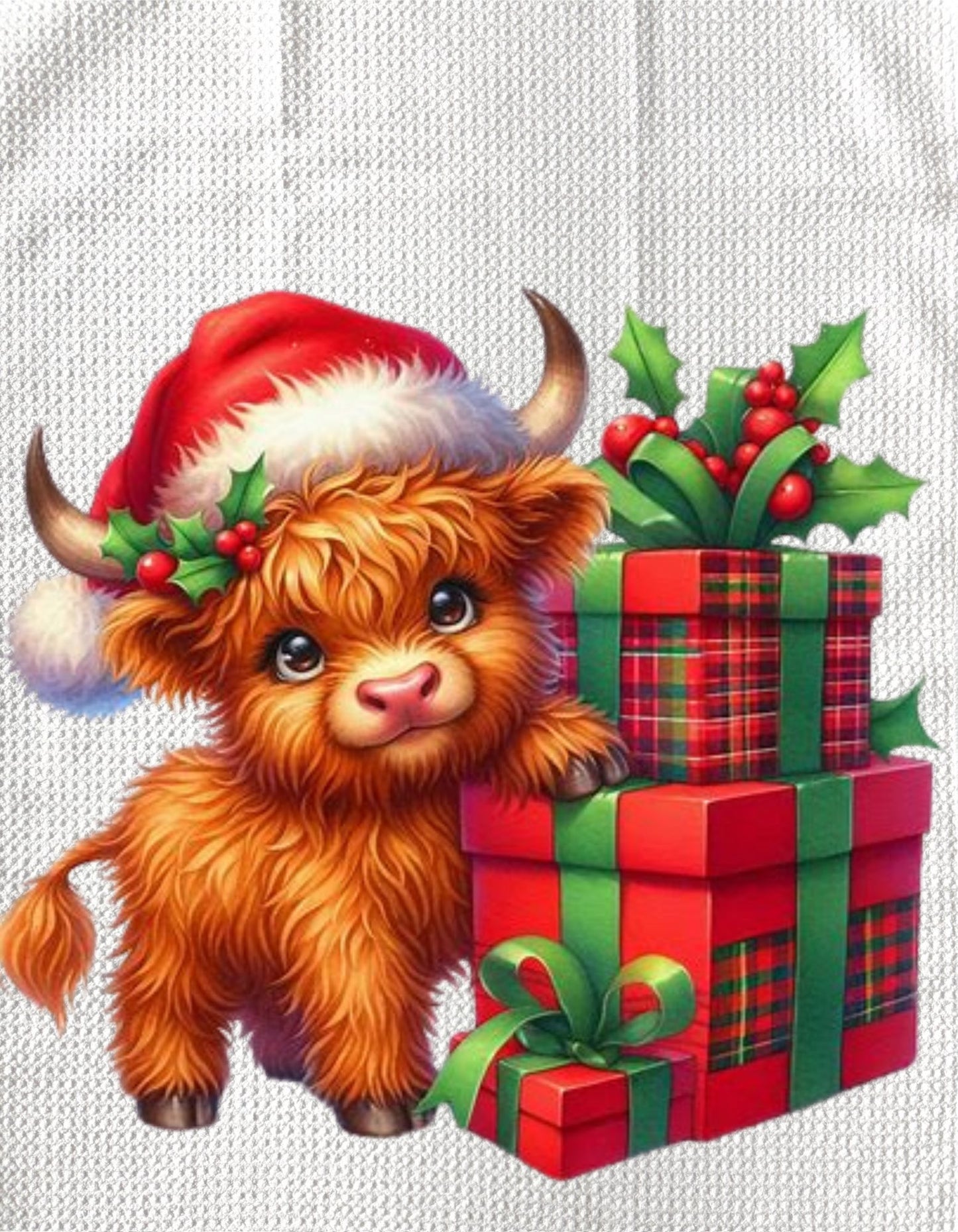 Towels - HIGHLAND COW CHRISTMAS SANTA