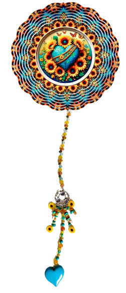 WIND SPINNER - HEART SUNFLOWERS