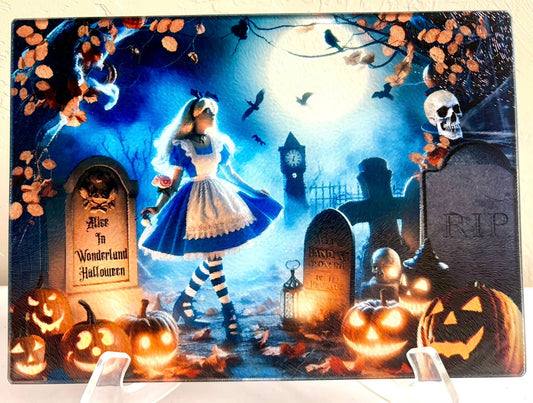 Tempered Glass Cutting Board Halloween in Deathland