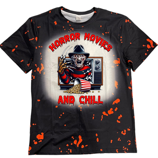 T-Shirts Faux Bleached Patterns - HALLOWEEN HORROR MOVIES