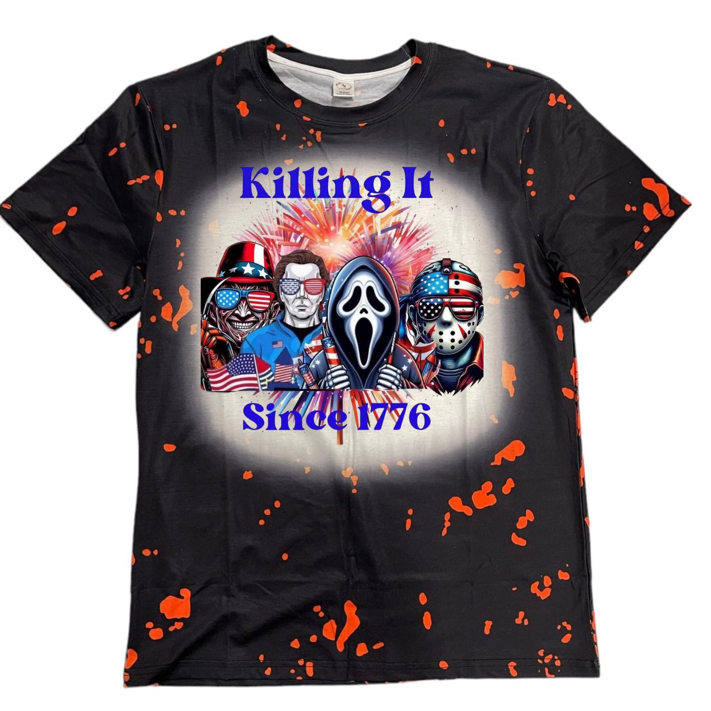 T-Shirts Faux Bleached Patterns - Halloween