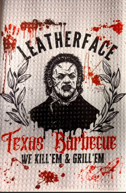 TOWELS - HALLOWEEN LEATHERFACE TEXAS BBQ