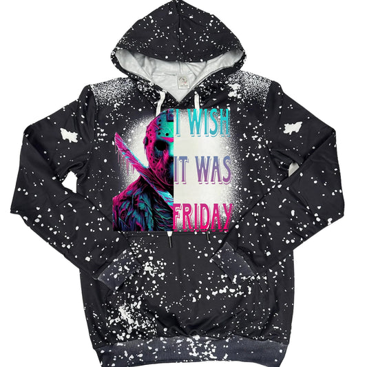 Hoodies Faux Bleached/Pattern - HALLOWEEN