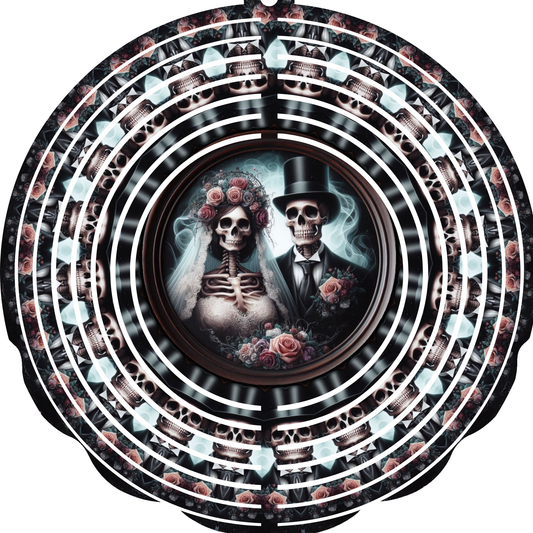WIND SPINNER - HALLOWEEN SKELETON WEDDING
