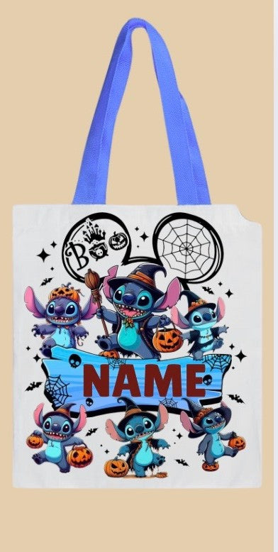 TRICK OR TREAT BAGS - BLUE ALIEN DUPLICATED