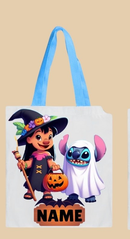 TRICK OR TREAT BAGS - BLUE ALIEN GHOST