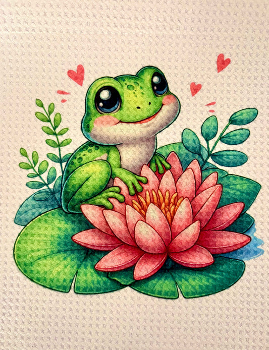 TOWELS - FROG SITTING ON LILY PAD (Copy)