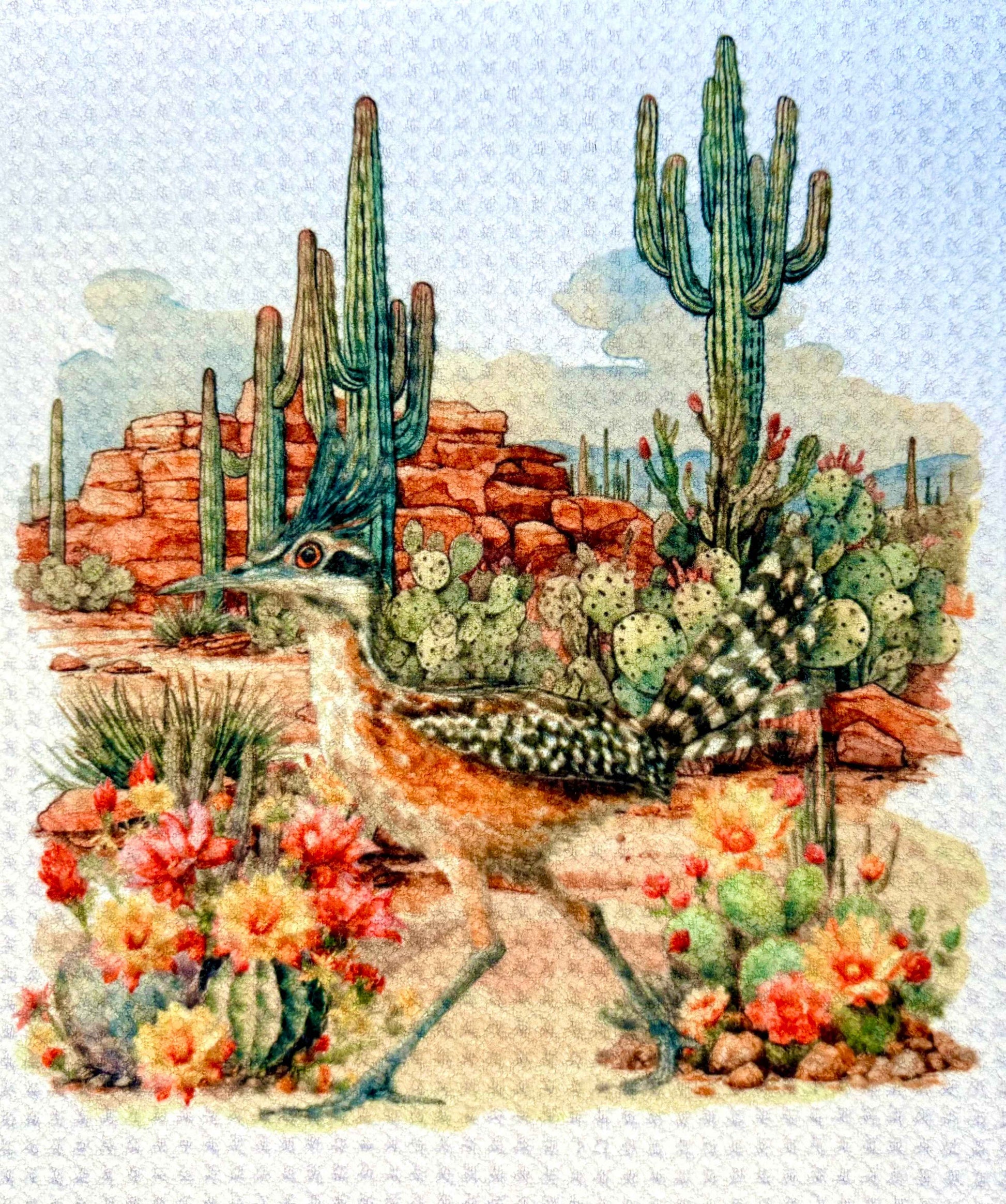 TOWELS - Roadrunner Walking in Desert