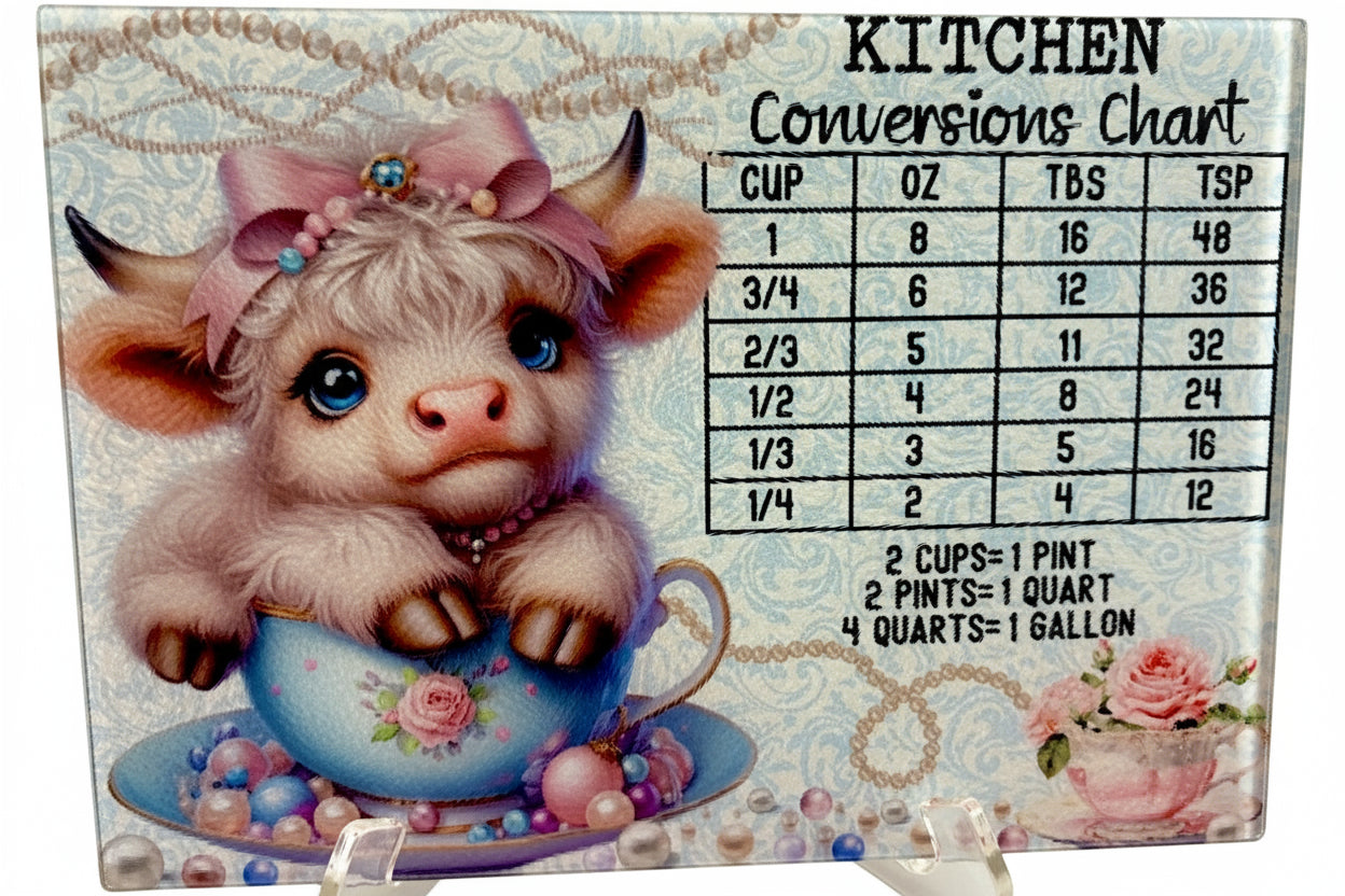 Cutting Board - HIGHLAND COWS CONVERSION CHARTS
