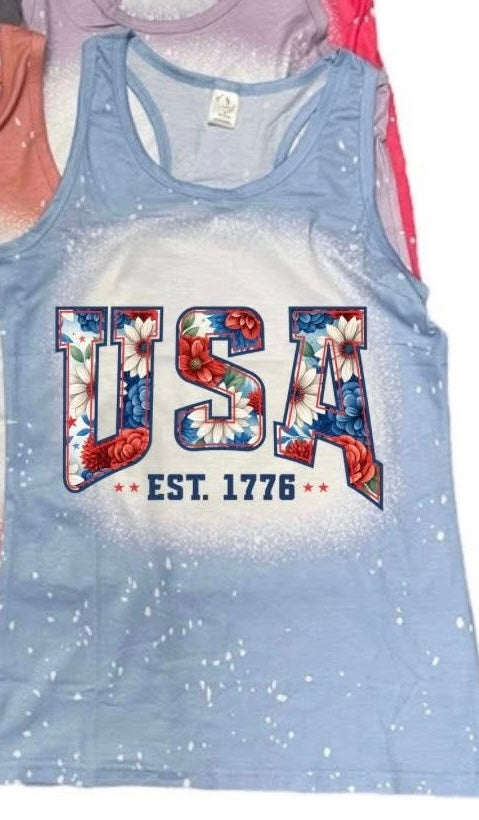 Tank Top WOMENS'S Scrunch Back Faux Bleached - MISC DESIGNS